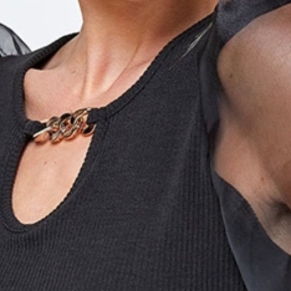 Puff Sleeved Black Top Black - Picture 7 of 8